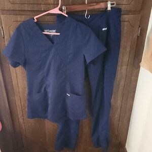 Grey's Anatomy Navy Blue Scrub Set